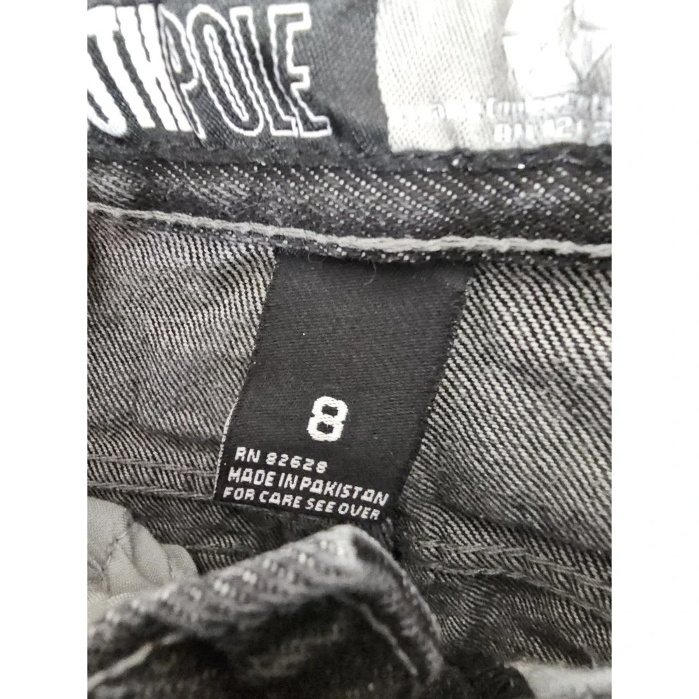 Vintage SouthPole Y2K Dark Black Denim Baggy Skate Jeans Youth Kids Size 8 24x23